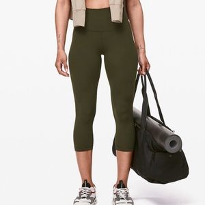 Lululemon Align Crop Legging Dark Olive Sz 6